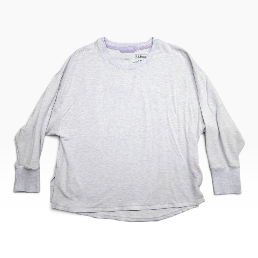 LL Bean Beyond Soft Long Sleeve Tee Lavender Heather Modal Blend Size S Regular